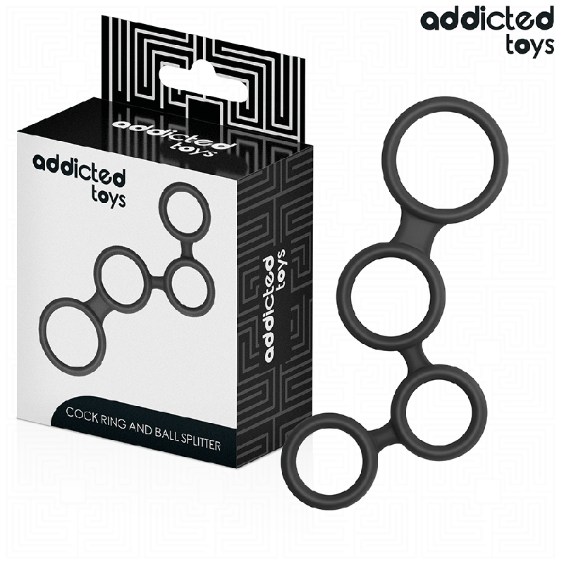 ADDICTED TOYS - PENIS RING Z PRZEGRODAMI NA JĄDRA