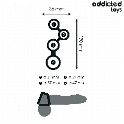ADDICTED TOYS - PENIS RING Z PRZEGRODAMI NA JĄDRA
