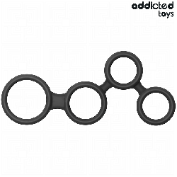 ADDICTED TOYS - PENIS RING Z PRZEGRODAMI NA JĄDRA