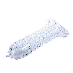 BAILE - OSLONA NA PENIS Z PRZEZROCZYSTYMI PUNKTAMI POBUDZAJACYMI 14 CM