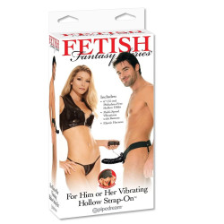 FETISH FANTASY SERIES - WIBRUJACY PASEK DLA NIEJ LUB NIEGO, CZARNY