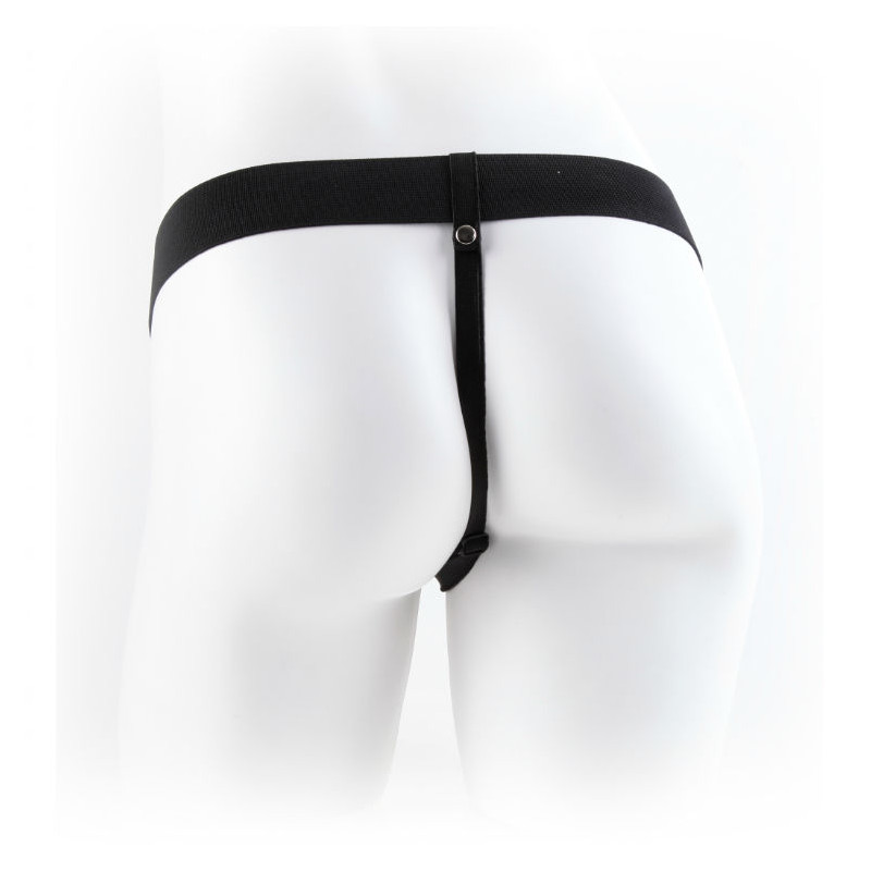 FETISH FANTASY SERIES - SERIES 9 HOLLOW STRAP-ON WITH BALLS 22.9CM BROWN