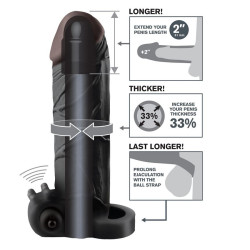 FANTASY X-TENSIONS - WIBRACYJNE REAL FEEL 2 PRZEDLUZENIE CZARNE