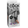 KING COCK - 28 CM WYDRUKOWANY SYSTEM SZELKOW Z PASKAMI