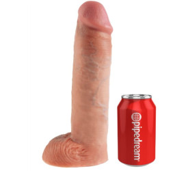 KING COCK - 28 CM WYDRUKOWANY SYSTEM SZELKOW Z PASKAMI