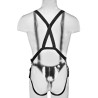 KING COCK - 28 CM WYDRUKOWANY SYSTEM SZELKOW Z PASKAMI