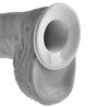 KING COCK - 28 CM WYDRUKOWANY SYSTEM SZELKOW Z PASKAMI
