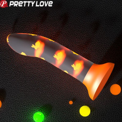 PRETTY LOVE - MAGICZNY DILDO NOCNE BEZ WIBRACJI SWIATLO POMARANCZOWY