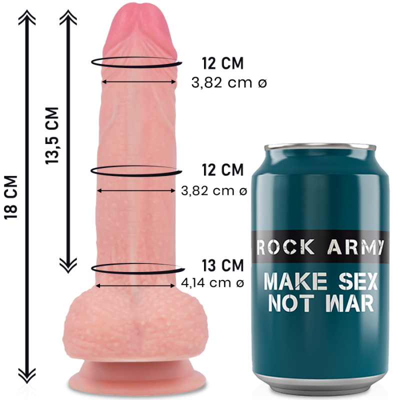 ROCKARMY - PLYNNY SILIKON PREMIUM MUSTANG REALISTYCZNY 18 CM -O- 4.14 CM