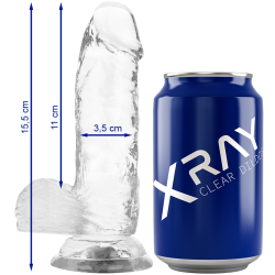 X RAY - PRZEZROCZYSTY KUTEK Z KULKAMI 15.5 CM -O- 3.5 CM