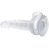 BAILE - REALISTYCZNY DILDO Z PRZYSSAWKA I JADRAMI 16,7 CM PRZEZROCZYSTY