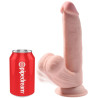KING COCK - PLUS 3D DILDO KOCHAJACE KULKI 24,5 CM JASNA SKORA