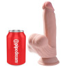 KING COCK - PLUS 3D DILDO KOCHAJACE KULKI 15,2 CM JASNA SKORA