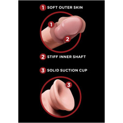 KING COCK - PLUS 3D DILDO KOCHAJACE KULKI 15,2 CM JASNA SKORA
