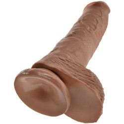 KING COCK - DILDO REALISTYCZNE Z KULKAMI 19,8 CM KARMEL