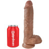 KING COCK - DILDO REALISTYCZNE Z KULKAMI 19,8 CM KARMEL