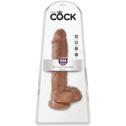 KING COCK - DILDO REALISTYCZNE Z KULKAMI 19,8 CM KARMEL