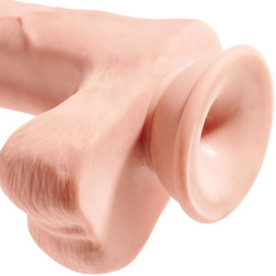 KING COCK - DILDO REALISTYCZNE Z KULKAMI 3D 24,8 CM SWIATLA