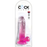 KING COCK - PRZEZROCZYSTY DILDO REALISTYCZNE Z KULKAMI 15,2 CM ROZOWY