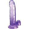 KING COCK - PRZEZROCZYSTY DILDO REALISTYCZNE Z KULKAMI 15,2 CM FIOLETOWY