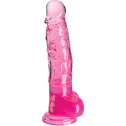 KING COCK - PRZEZROCZYSTY DILDO REALISTYCZNE Z KULKAMI 16,5 CM ROZOWY