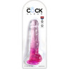 KING COCK - PRZEZROCZYSTY DILDO REALISTYCZNE Z KULKAMI 16,5 CM ROZOWY
