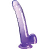 KING COCK - PRZEZROCZYSTY DILDO Z JADRAMI 20,3 CM FIOLETOWY
