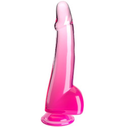 KING COCK - PRZEZROCZYSTY DILDO Z JADRAMI 19 CM ROZOWY