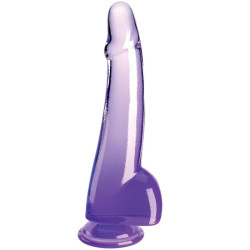 KING COCK - PRZEZROCZYSTY DILDO Z JADRAMI 19 CM FIOLETOWY