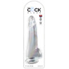 KING COCK - PRZEZROCZYSTY DILDO Z JADRAMI 19 CM PRZEZROCZYSTY