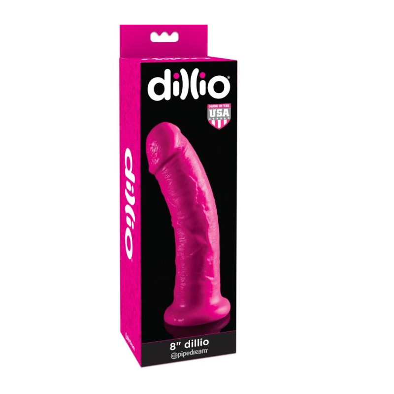 DILLIO - DILDO CON VENTOSA 20.32 CM ROSA