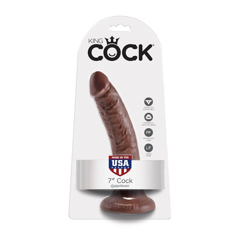 KING COCK - 7 DILDO CHOCOLATE 17.8 CM