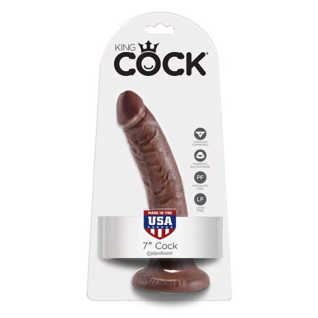 KING COCK - 7 DILDO CZEKOLADOWY 17,8 CM