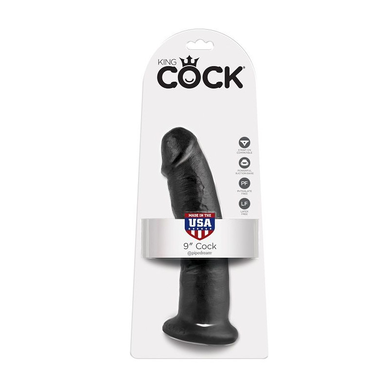 KING COCK - 9 DILDO BLACK 22.9 CM