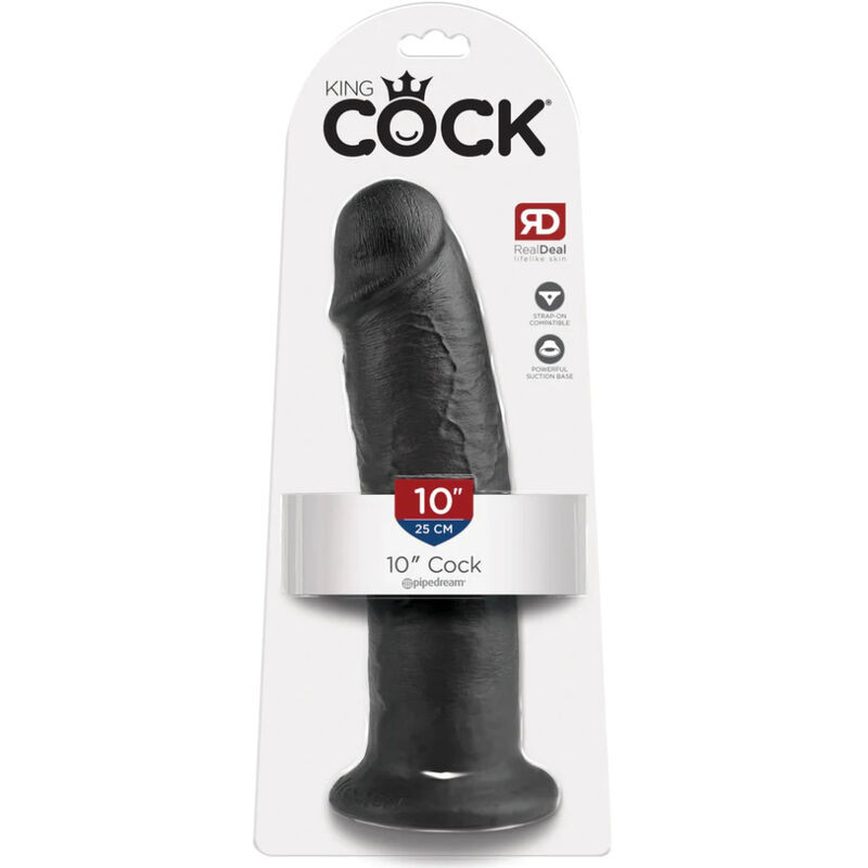 KING COCK - 10 DILDO NERO 25 CM KING COCK - 10 DILDO NERO 25 CM