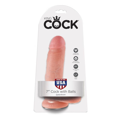 KING COCK - 7 MIES DILDO Z KULKAMI 17,8 CM