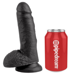 KING COCK - 7 DILDO CZARNYCH Z KULKAMI 17,8 CM