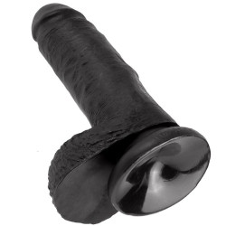 KING COCK - 7 DILDO CZARNYCH Z KULKAMI 17,8 CM