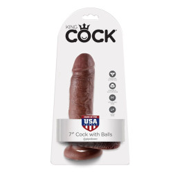 KING COCK - 7 DILDO BRAZOWYCH Z KULKAMI 17,8 CM