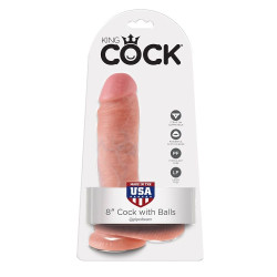 KING COCK - 8 MIES DILDO Z KULKAMI 20,3 CM