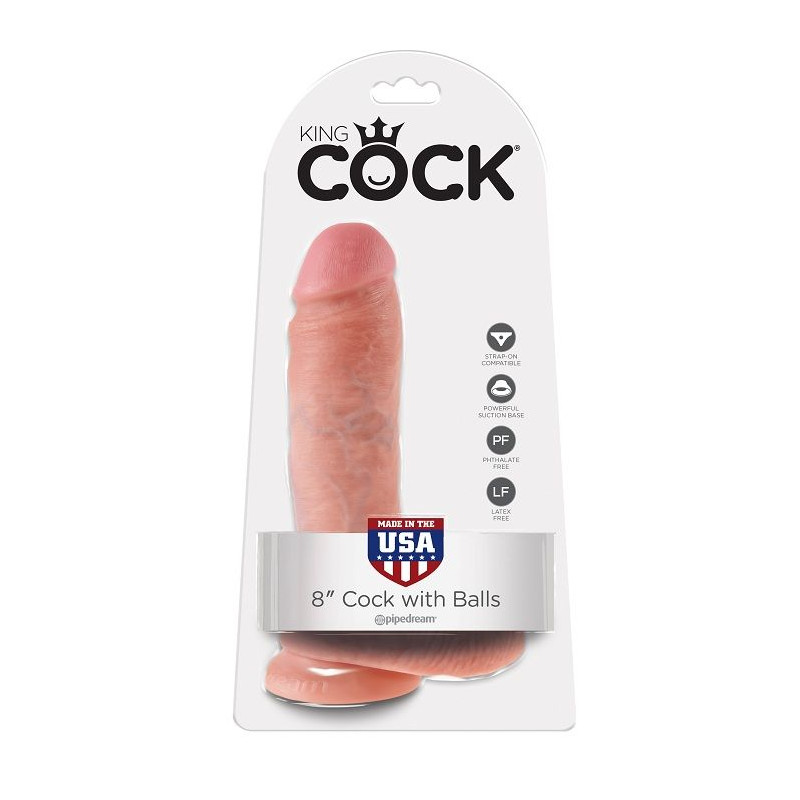 KING COCK - 8 DILDO FLEISCH MIT EIER 20.3 CM