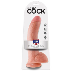KING COCK - 9 MIES DILDO Z KULKAMI 22,9 CM