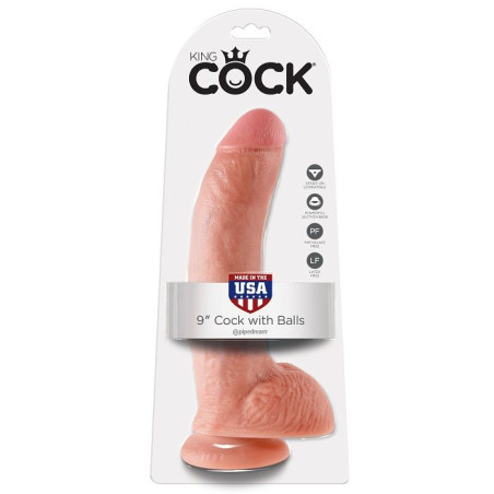 KING COCK - 9 MIES DILDO Z KULKAMI 22,9 CM