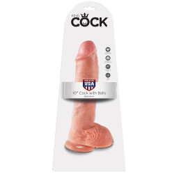 KING COCK - 10 MIES DILDO Z KULKAMI 26,5 CM