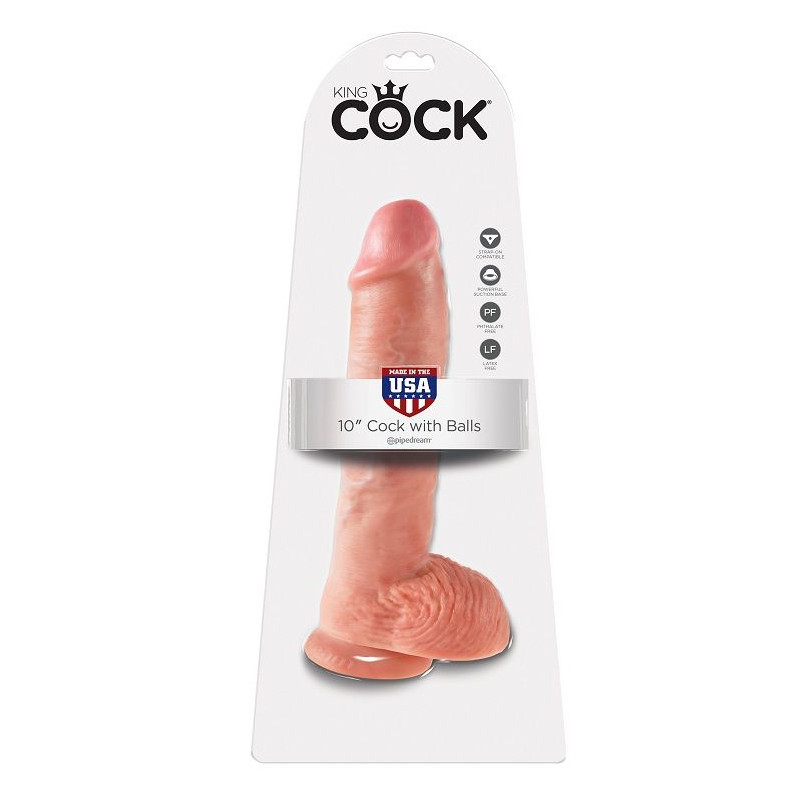 KING COCK - 10 DILDO FLESH WITH BALLS 26.5 CM