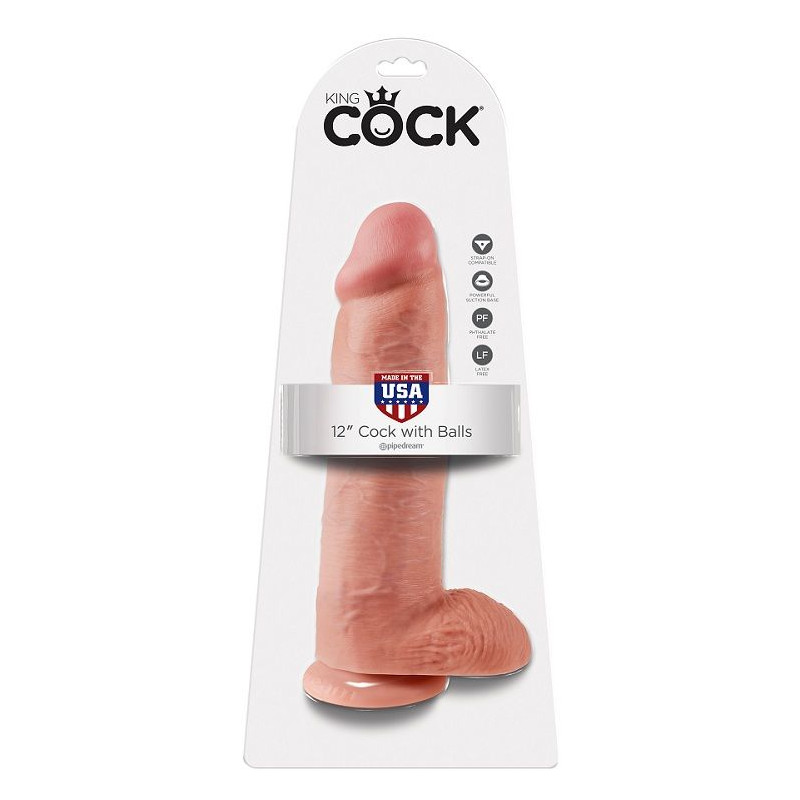 KING COCK - 12 DILDO FLESH WITH BALLS 30.48 CM