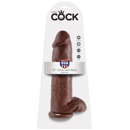 KING COCK - 12 DILDO BRAZOWYCH Z KULKAMI 30,48 CM