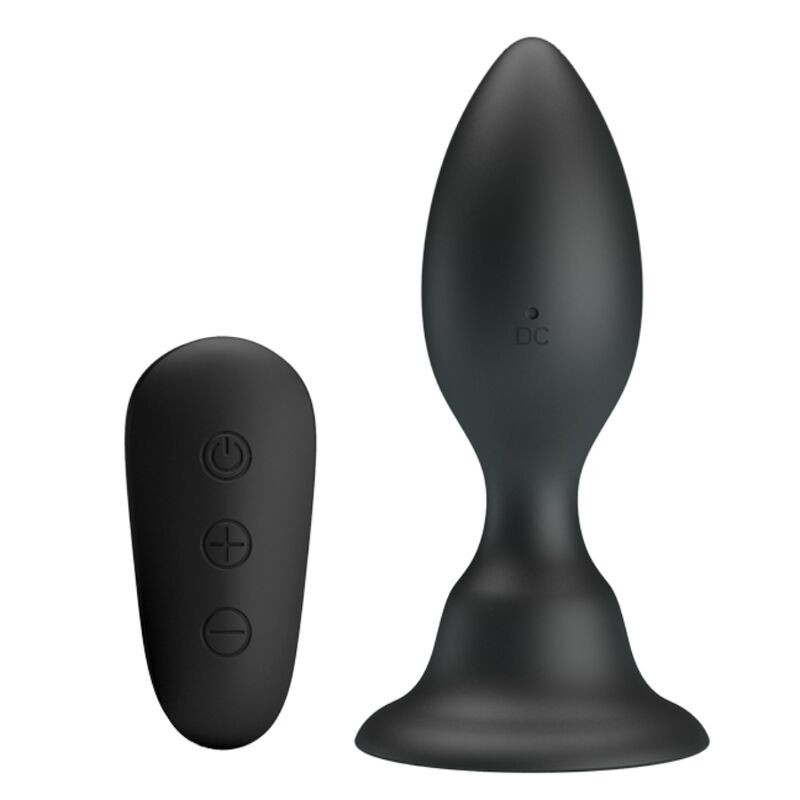MR PLAY - KOREK ANALNY Z WIBRACJA CZARNYM PILOTEM