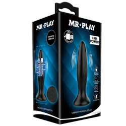 MR PLAY - CZARNY WIBRATOR ANALNY Z AKUMULATOREM