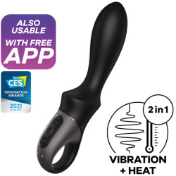 SATISFYER - APLIKACJA WIBRATOR ANALNY HEAT CLIMAX CZARNA